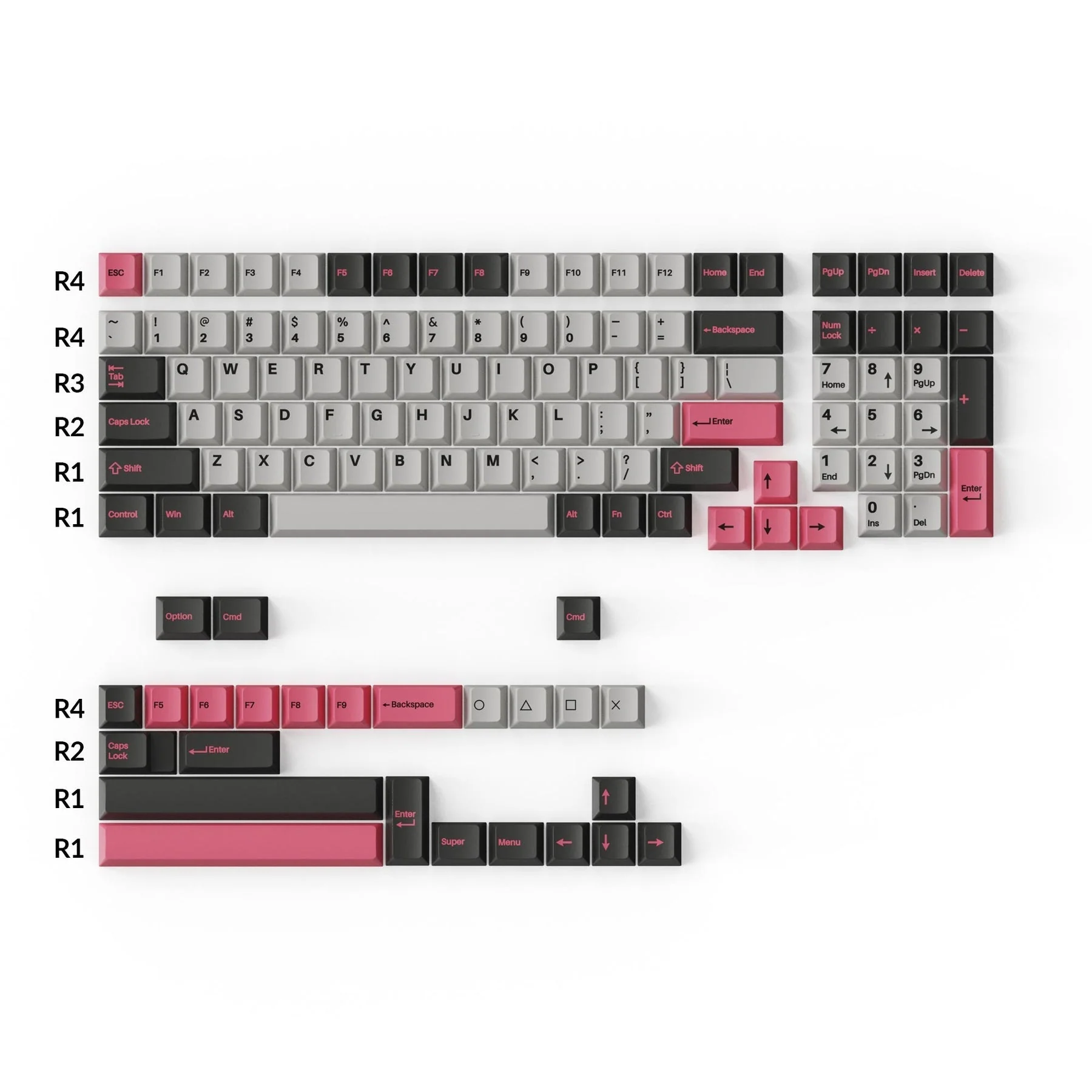 Cherry Profile Double-Shot PBT Full Set Keycaps - Dolch Pink - Image 2
