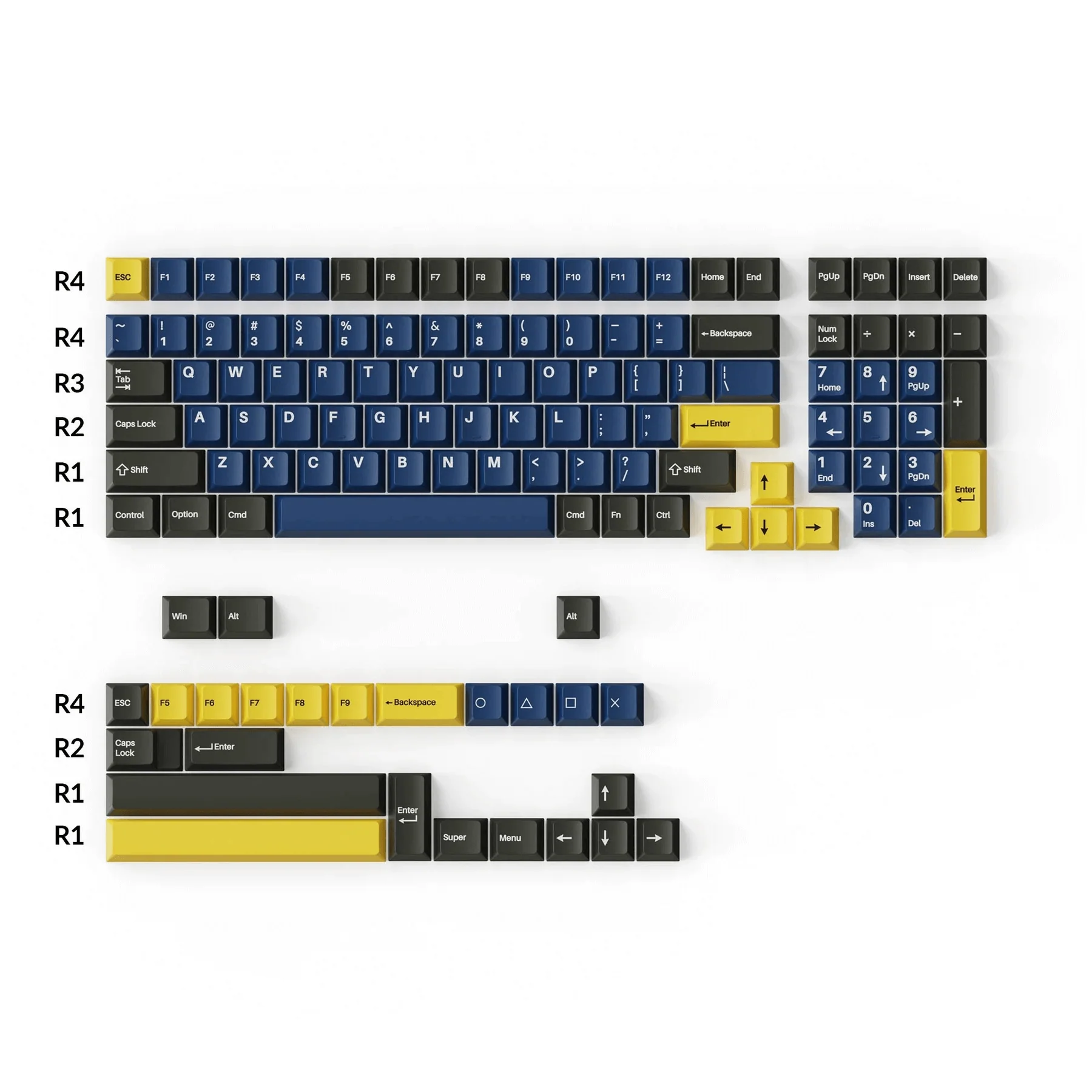 Cherry Profile Double-Shot PBT Full Set Keycaps - Royal - Image 2