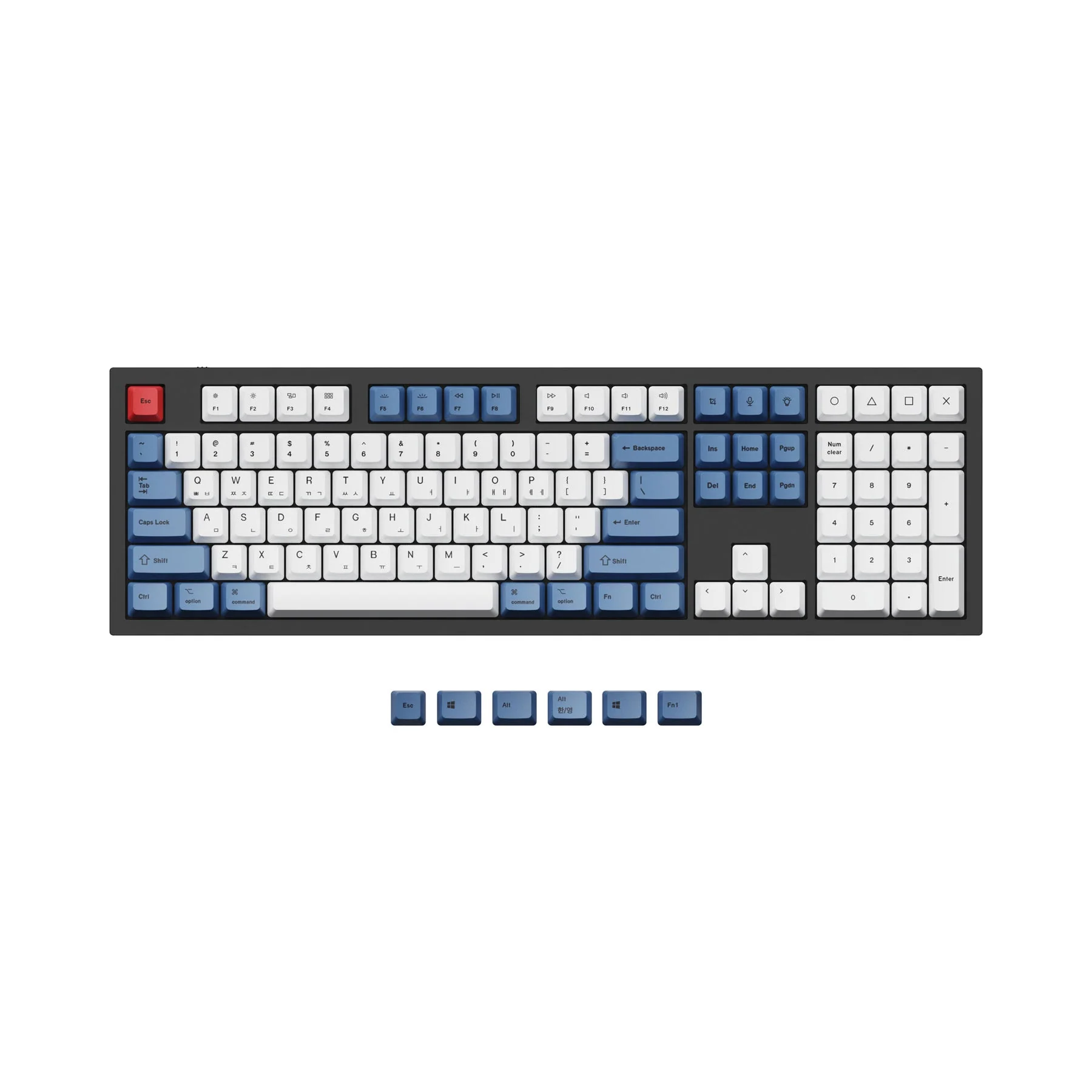 ISO & ANSI Q3 & Q4 & Q6 & K8 OEM Dye-Sub PBT Keycap Set - Blue - Image 11