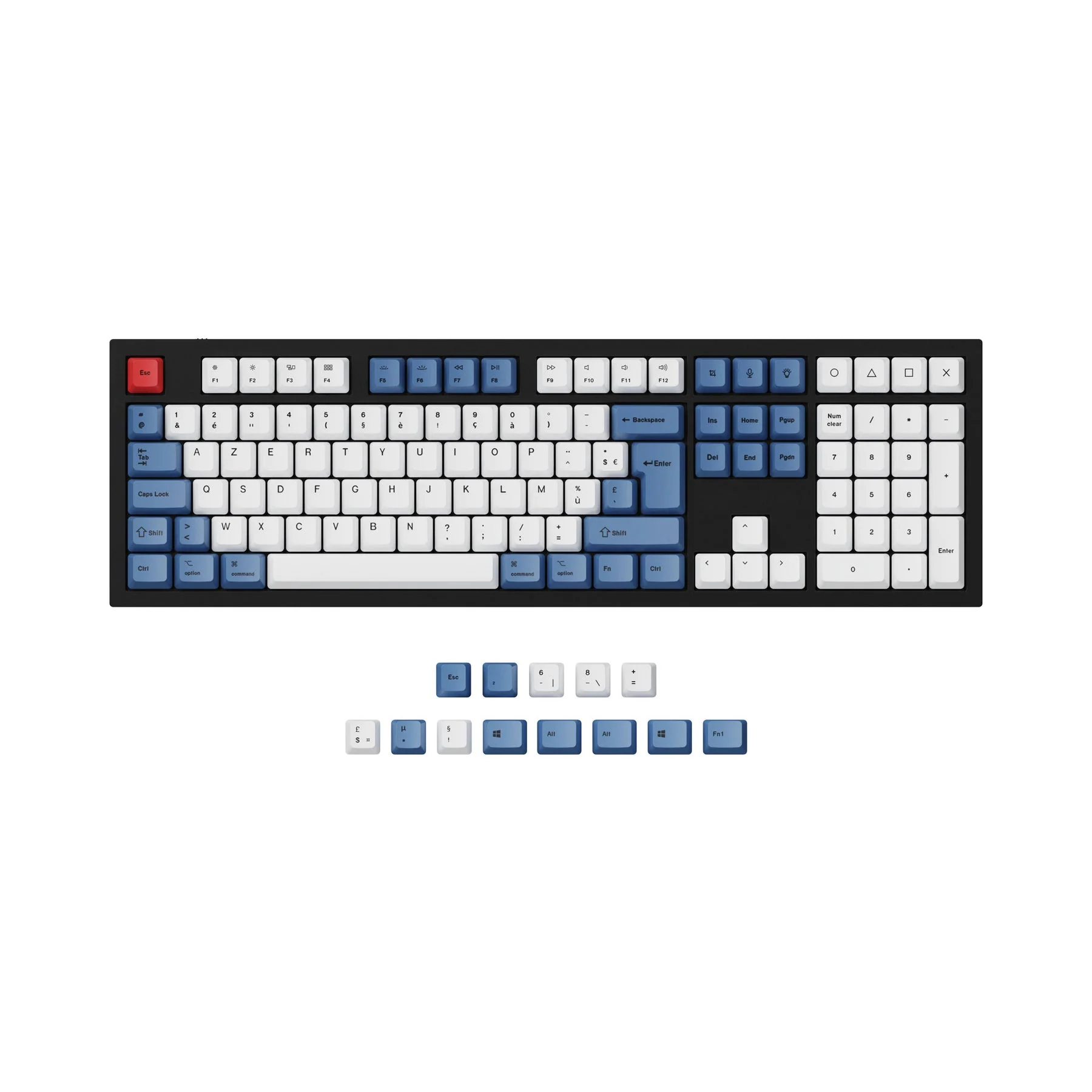 ISO & ANSI Q3 & Q4 & Q6 & K8 OEM Dye-Sub PBT Keycap Set - Blue - Image 4