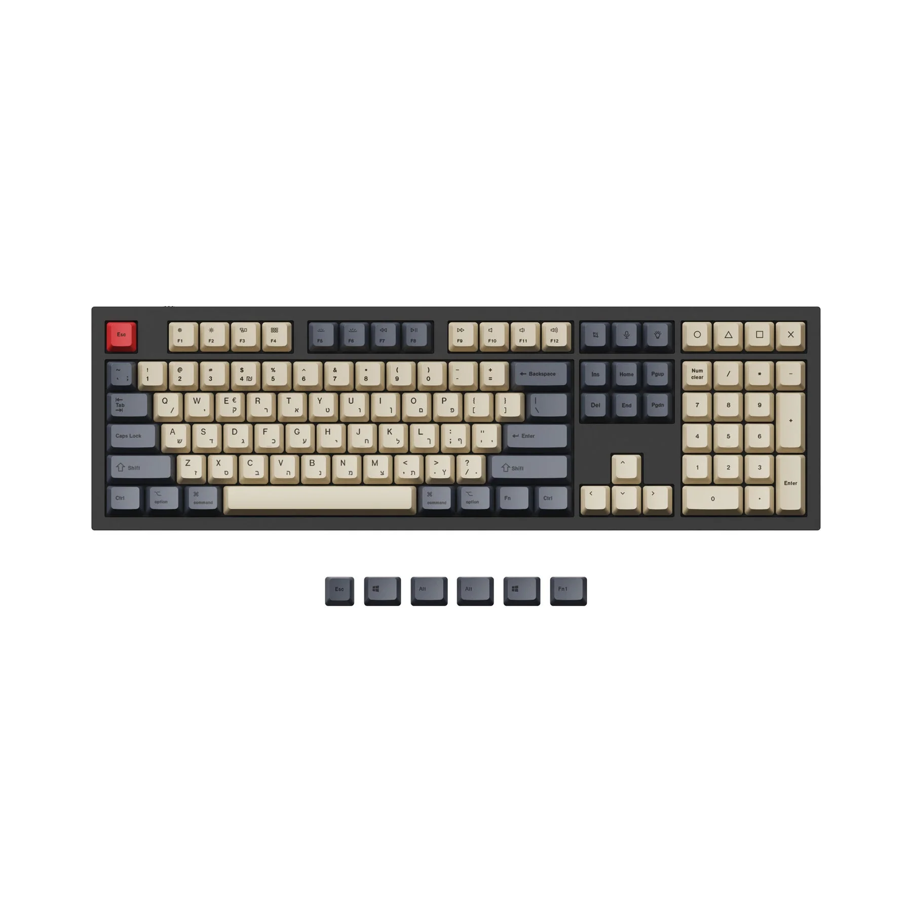 ISO & ANSI Q3 & Q4 & Q6 & K8 OEM Dye-Sub PBT Keycap Set - Carbon - Image 12
