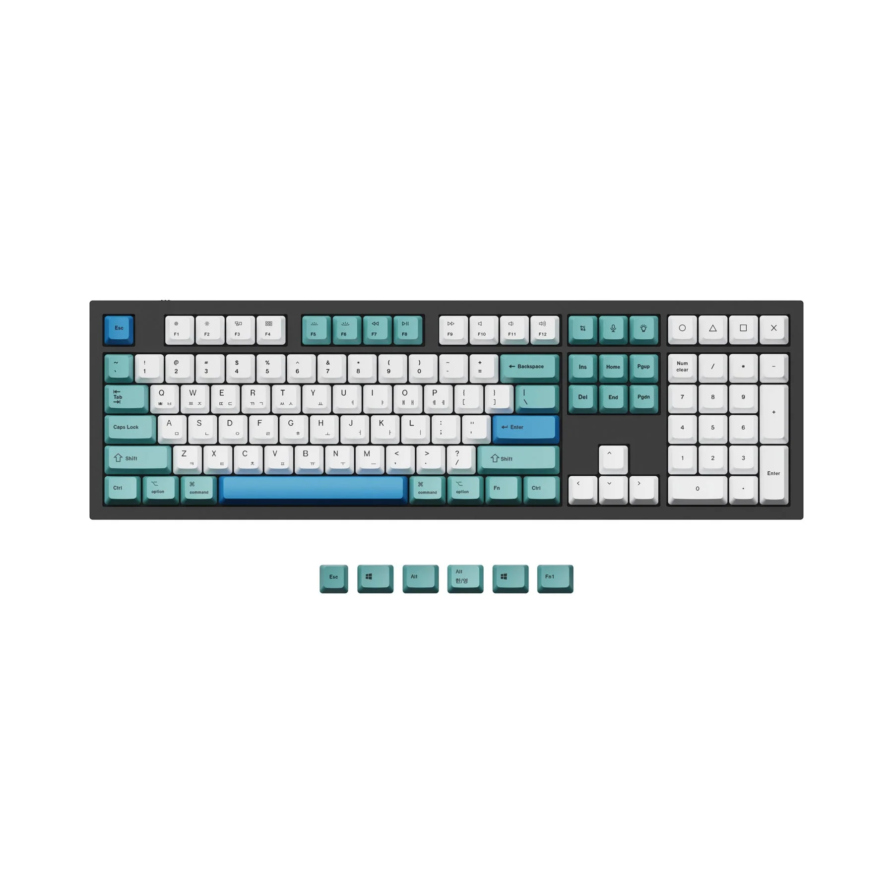 ISO & ANSI Q3 & Q4 & Q6 & K8 OEM Dye-Sub PBT Keycap Set - Iceberg - Image 11