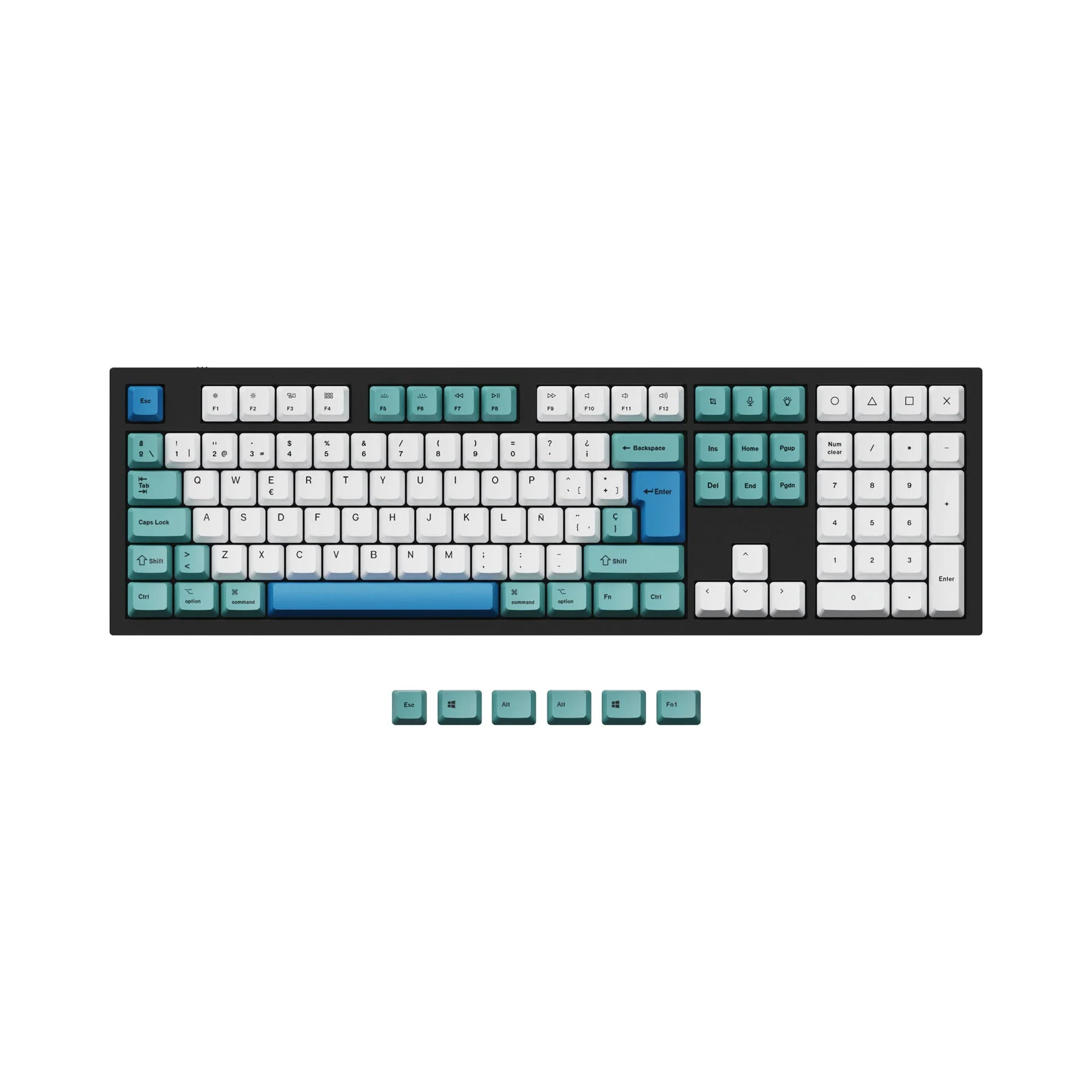 ISO & ANSI Q3 & Q4 & Q6 & K8 OEM Dye-Sub PBT Keycap Set - Iceberg - Image 6