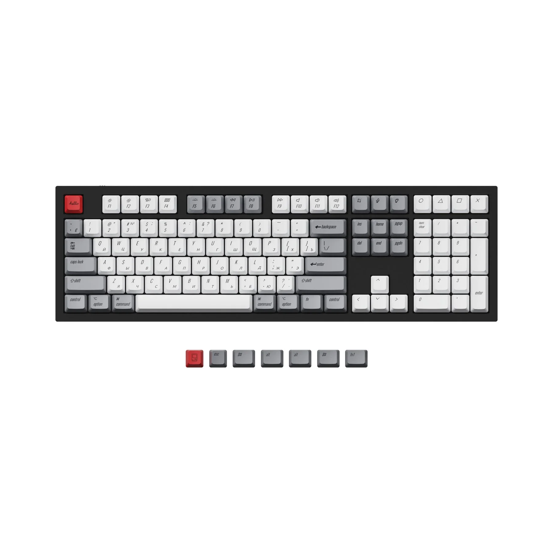 ISO & ANSI Q3 & Q4 & Q6 & K8 OEM Dye-Sub PBT Keycap Set - Retro - Image 10