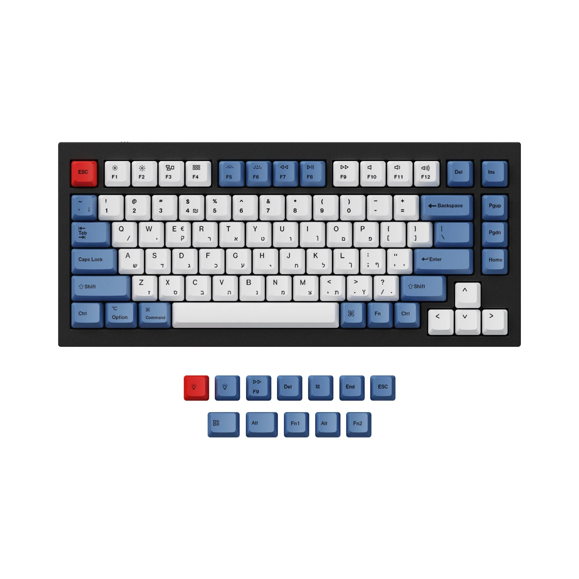 ISO & ANSI Q1 & Q2 & K2 OEM Dye-Sub PBT Keycap Set - Blue - Image 4