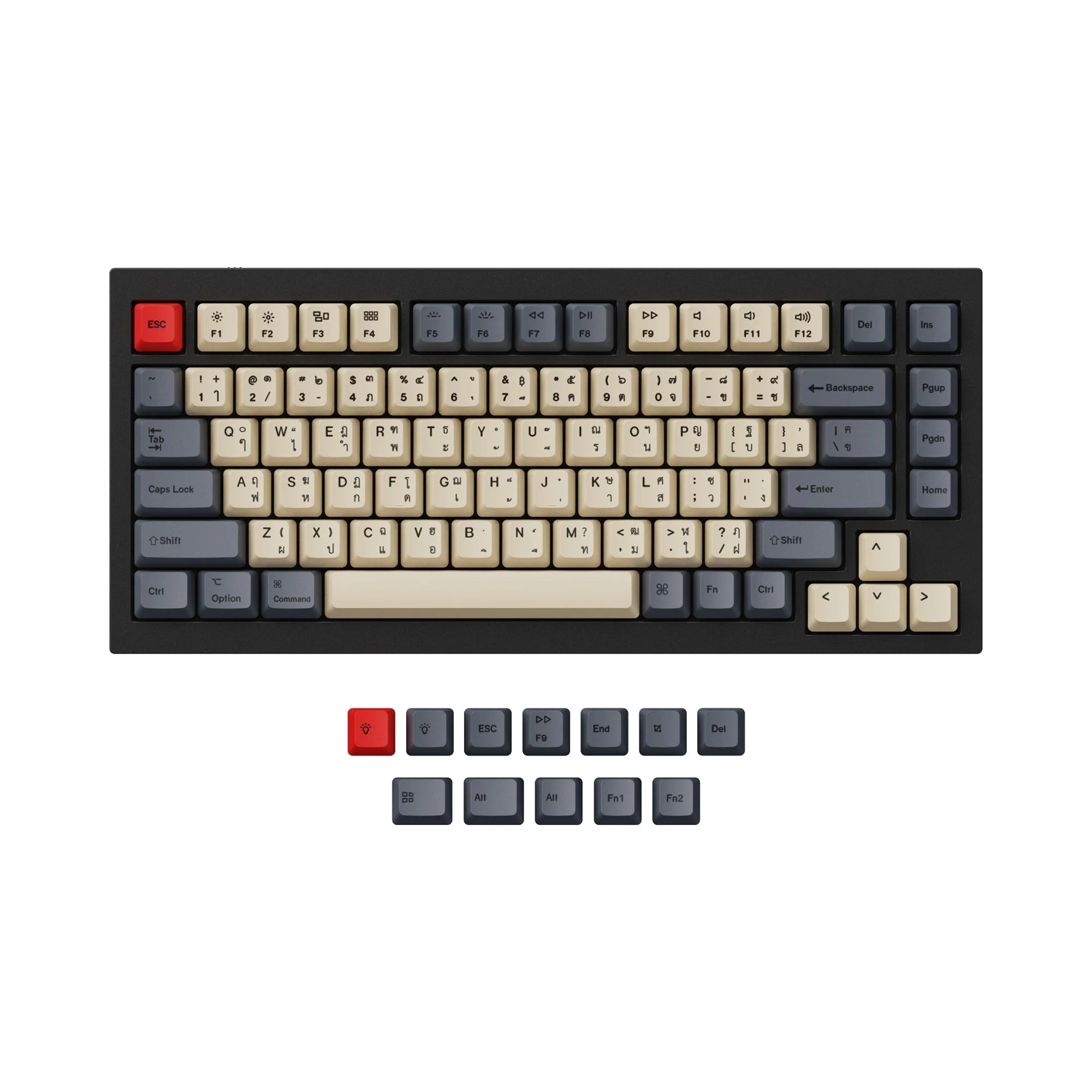 ISO & ANSI Q1 & Q1 Pro & Q2 & Q2 Pro & V1 & V2 & K2 & K2 Pro OEM Dye-Sub PBT Keycap Set - Carbon - Image 8