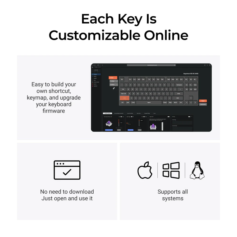 Keychron K8 HE Wireless Magnetic Switch Custom Keyboard ISO Layout Collection - Image 6