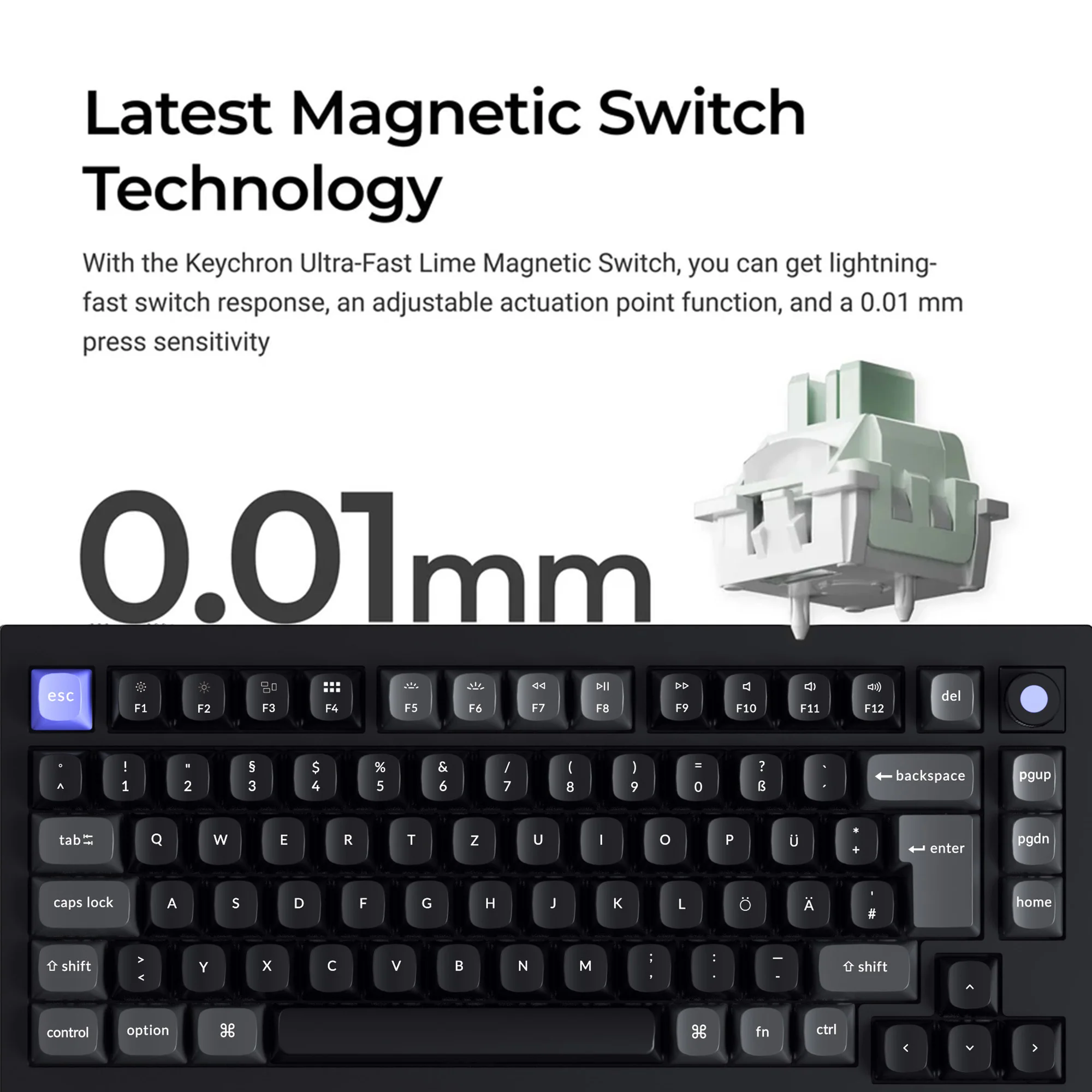 Keychron Q1 HE 8K Magnetic Switch Keyboard (ISO layout Only Wired Keyboard) - Image 3