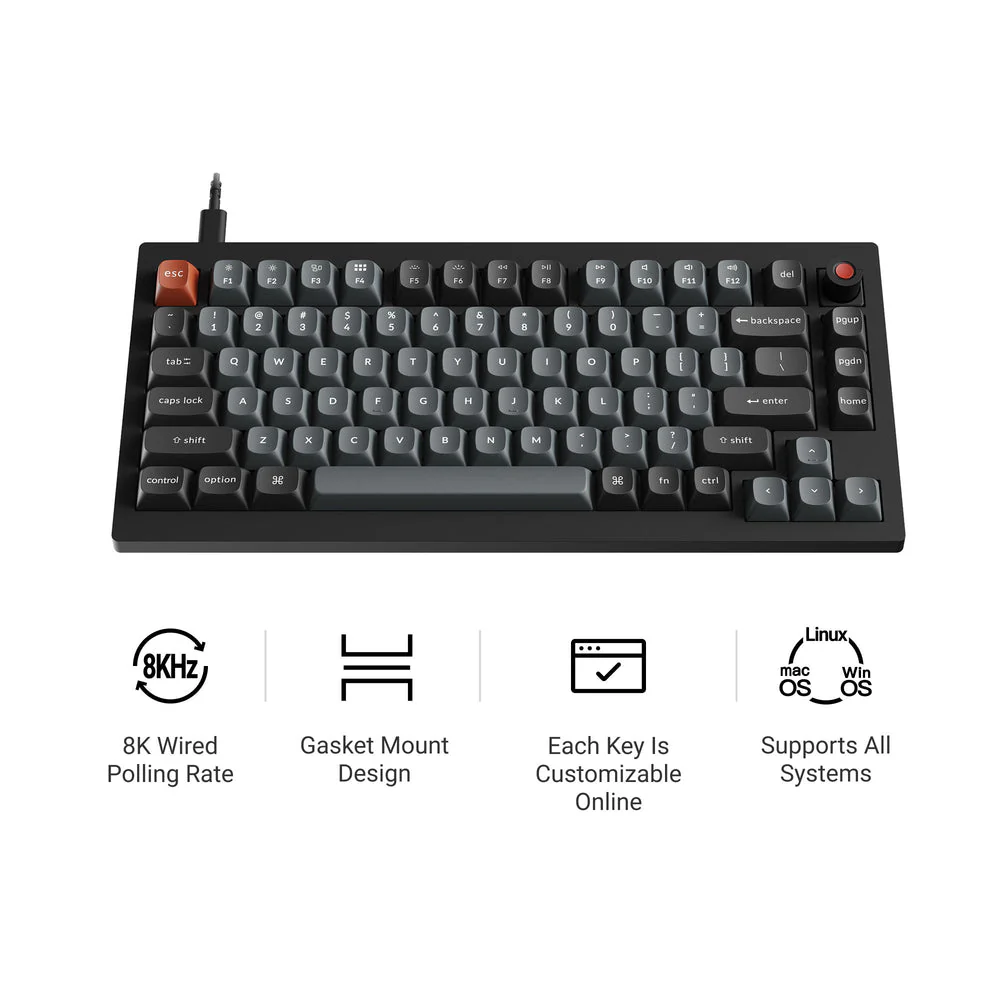 Keychron V1 8K QMK Wired Custom Mechanical Keyboard (US ANSI Layout Only Wired Keyboard) - Image 4