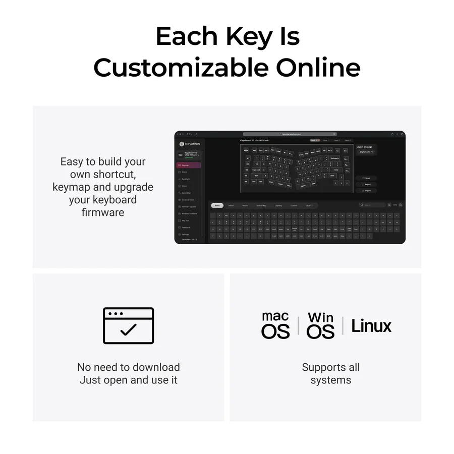Keychron V10 Ultra 8K Wireless Custom Mechanical Keyboard(US ANSI Layout) - Image 7