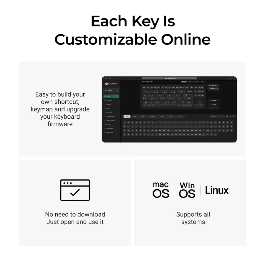 Keychron V3 Ultra 8K Wireless Custom Mechanical Keyboard(US ANSI Layout) - Image 10