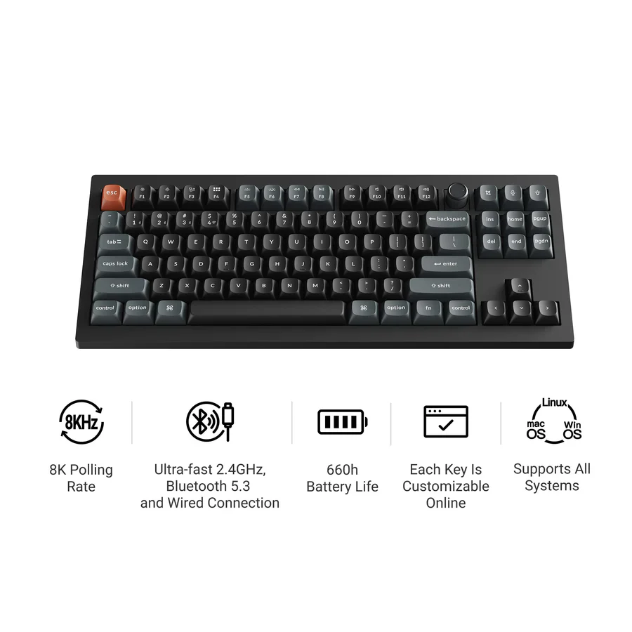 Keychron V3 Ultra 8K Wireless Custom Mechanical Keyboard(US ANSI Layout) - Image 4