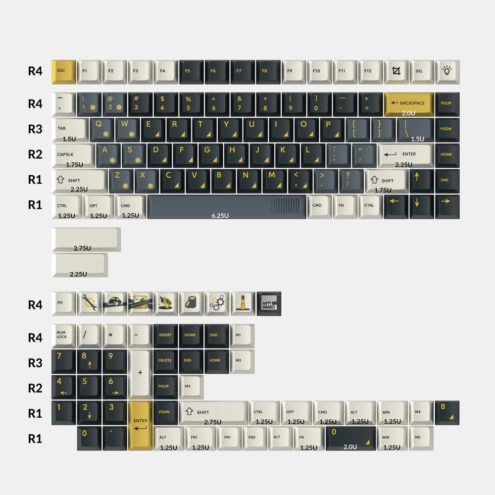 Retro Garage - Cherry Profile Dye-Sub PBT Full Keycap Set - Image 2